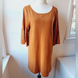 MOTH by Anthropologie Sweater Dress with flutter sleeves, perfect Fall dress - L